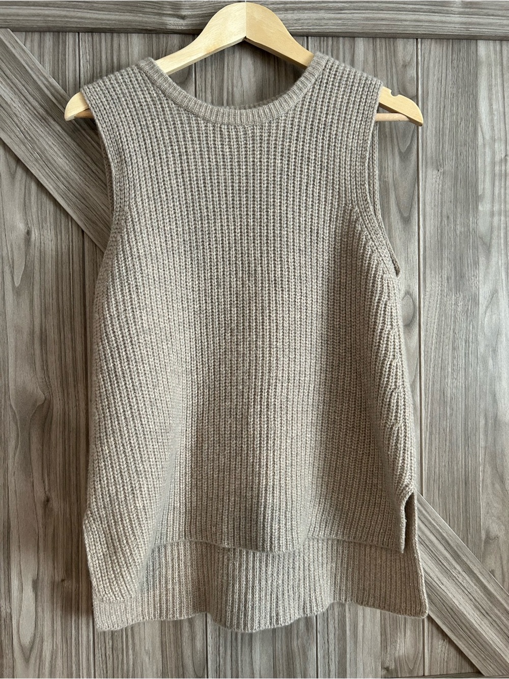 Seasalt Cornwall Gull Rising Merino Wool Blend Ribbed Sweater Vest Small